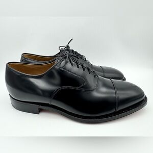 Johnson & Murphy Cap Toe Oxfords Optima Comfort Size 8.5 EEE BLACK Dress Shoes